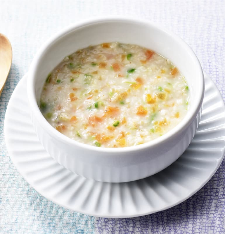 7、8か月レシピ 人参とアスパラのおかゆ