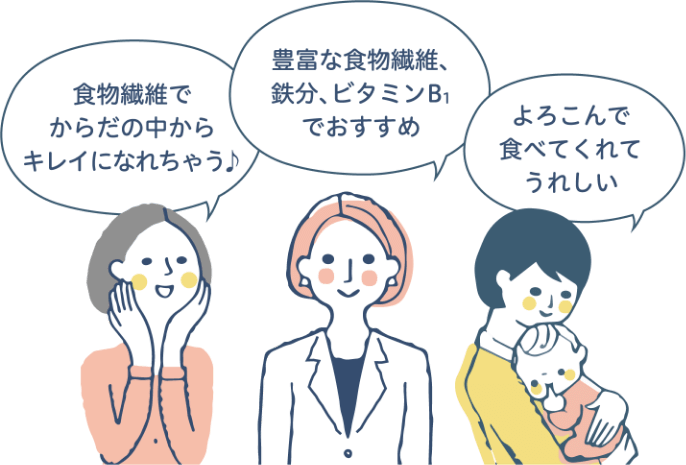 食物繊維でからだの中からキレイになれちゃう♪豊富な食物繊維、鉄分、ビタミンB1でおすすめ よろこんで食べてくれてうれしい