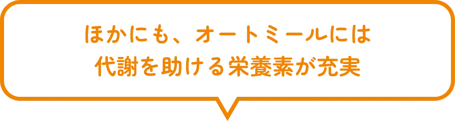 ほかにも、オートミールには代謝を助ける栄養素が充実